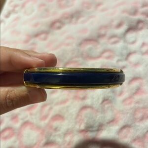 Gold and Blue Bangle Bracelet